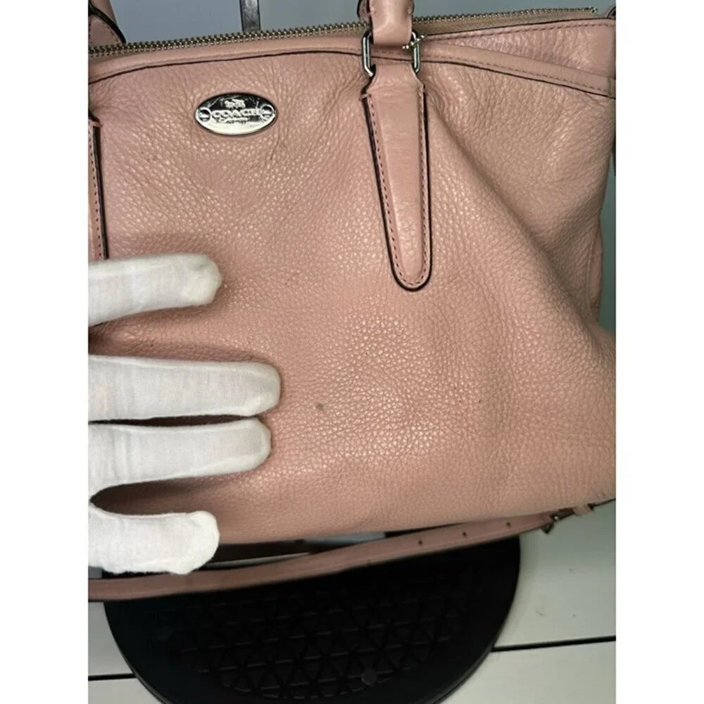 Coach Morgan Satchel Pink Pebbled Leather Shoulder Bag